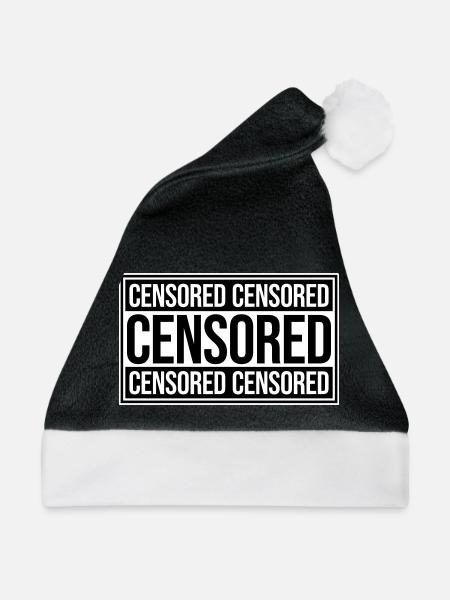 Censored Zensiert Lustig Statement Freiheit Logo - Weihnachtsmütze - Schwarz/Weiß - Vorne