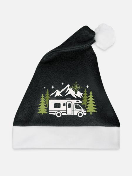 Camper Camping Wohnmobil Campen - Weihnachtsmütze - Schwarz/Weiß