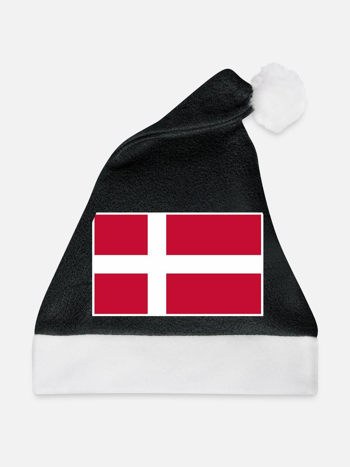 Denmark Flag Classic Frame - Weihnachtsmütze - Schwarz/Weiß - Vorne