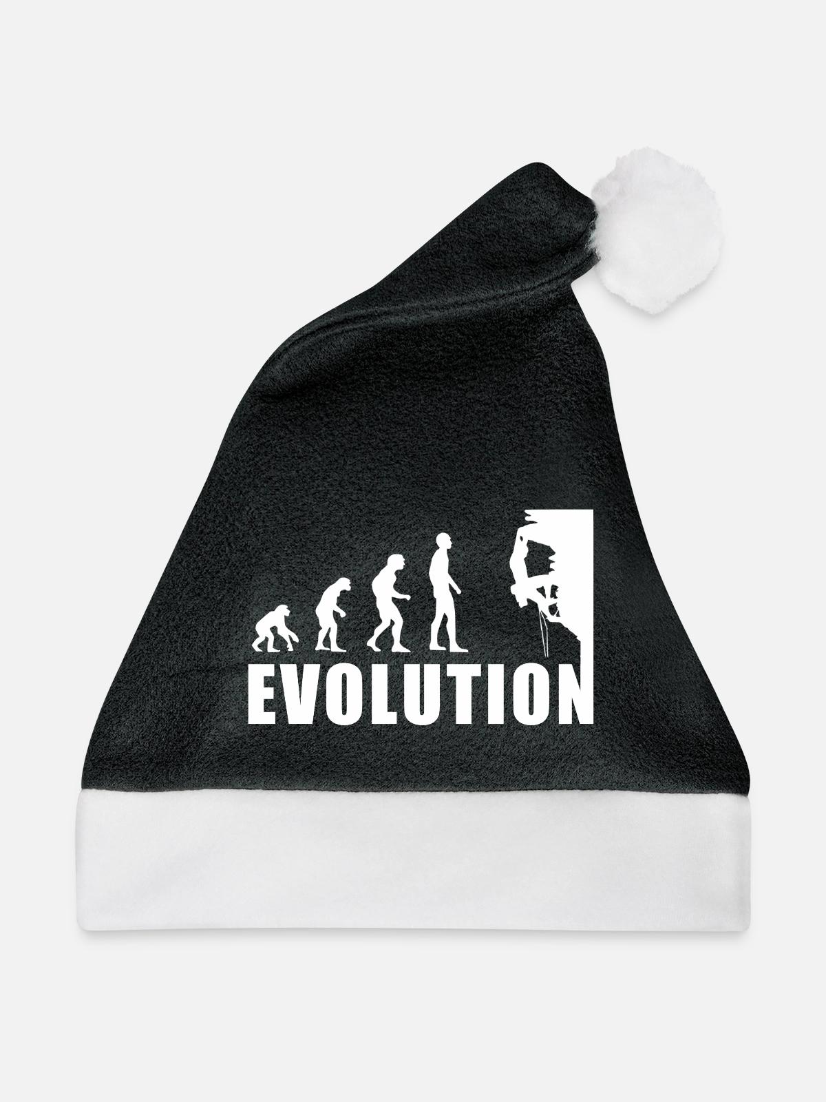 EVOLUTION Klettern Bergsteigen Climbing Geschenk - Weihnachtsmütze - Schwarz/Weiß - Vorne