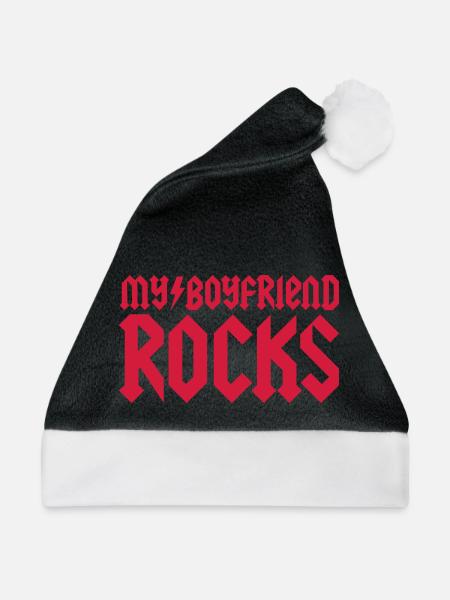 My boyfriend rocks - Weihnachtsmütze - Schwarz/Weiß