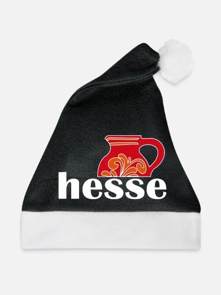 Ebbelwoi, Apfelwein, Hessisch - Weihnachtsmütze - Schwarz/Weiß - Vorne