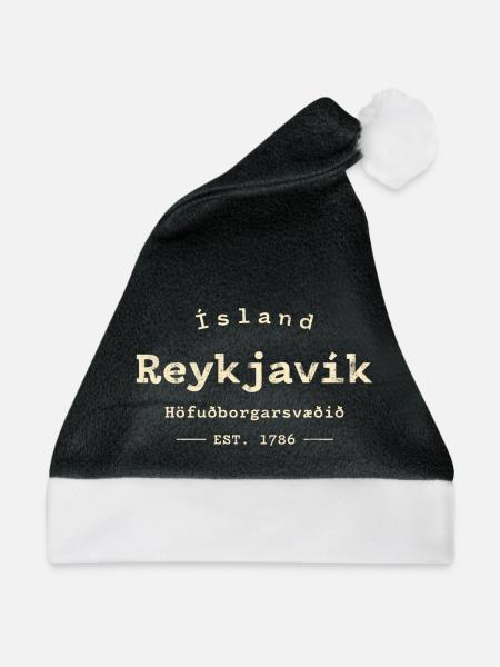 Isländisches Reykjavik Est 1786 - Weihnachtsmütze - Schwarz/Weiß - Vorne