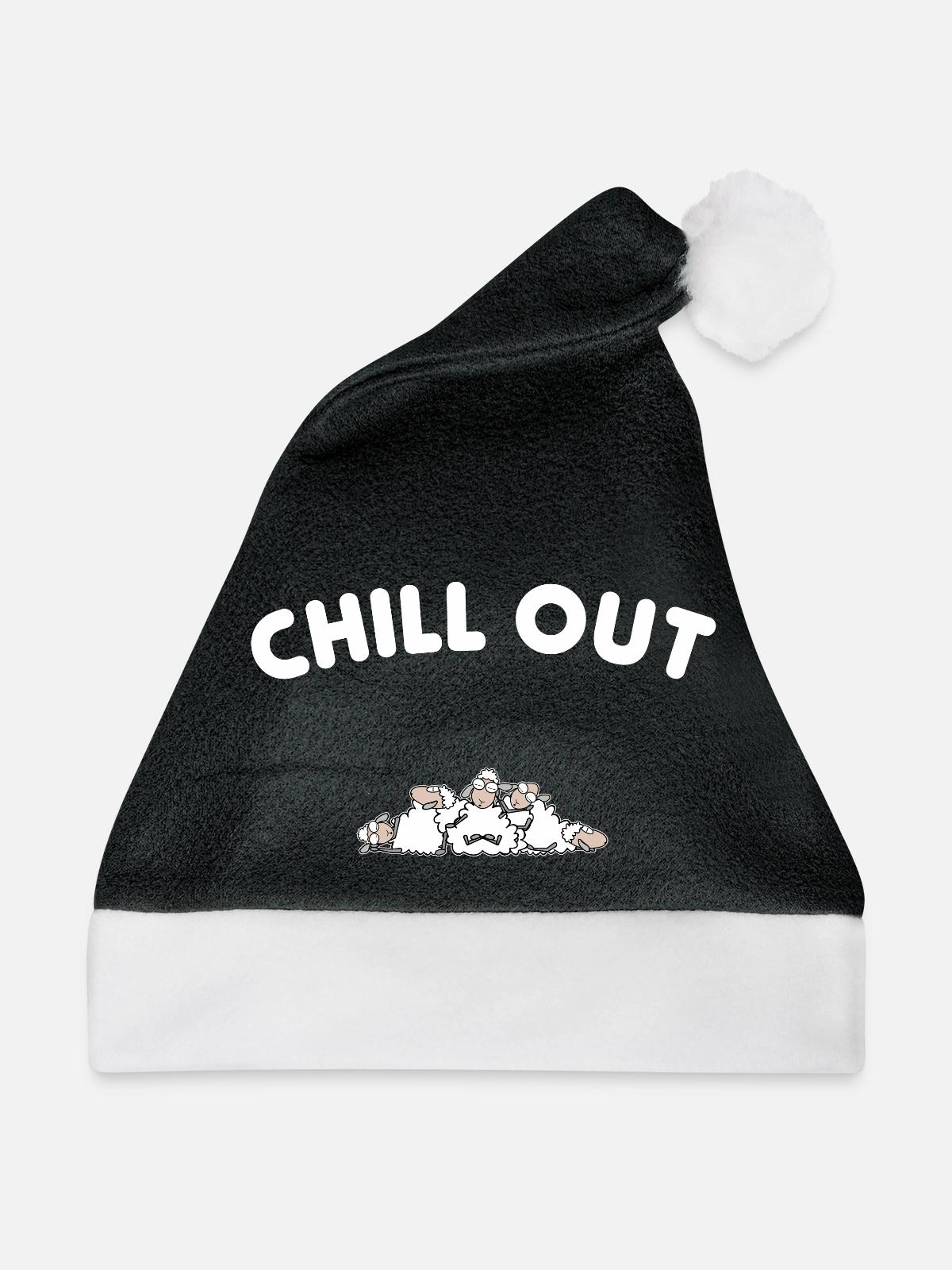 Chill out - Weihnachtsmütze - Schwarz/Weiß - Vorne