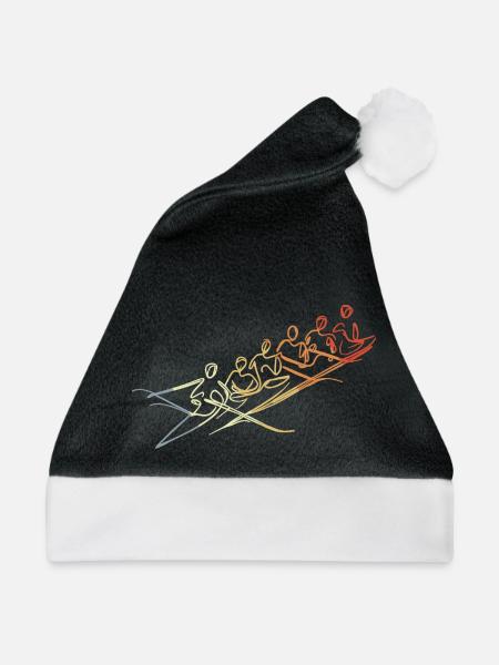 Ruderteam Zeichnung - Weihnachtsmütze - Schwarz/Weiß