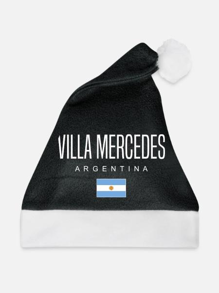 VillaMercedes Argentinien Argentinier - Weihnachtsmütze - Schwarz/Weiß - Vorne
