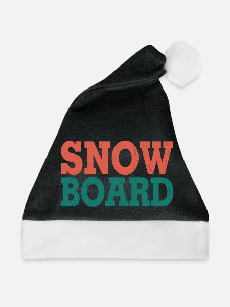 Snowboard - Weihnachtsmütze - Schwarz/Weiß