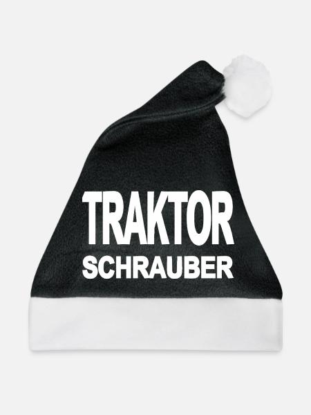Traktor - Weihnachtsmütze - Schwarz/Weiß