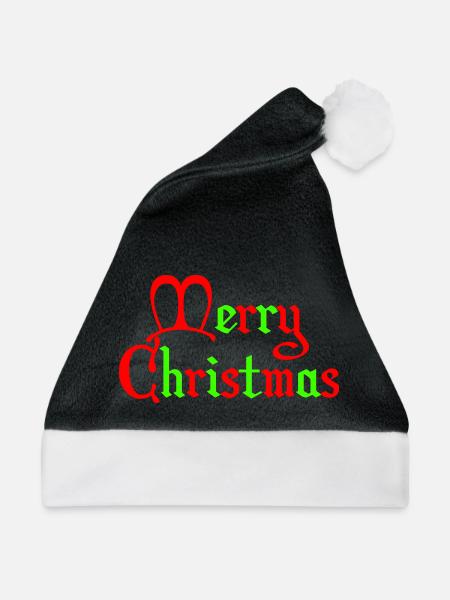 Frohe Weihnachten Gotische Schrift - Weihnachtsmütze - Schwarz/Weiß