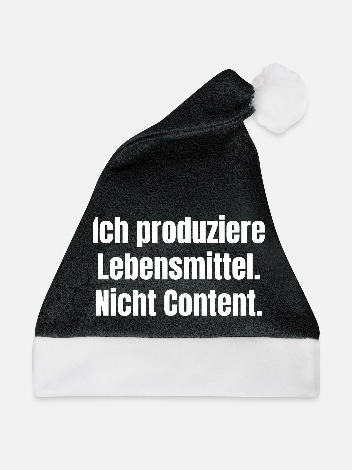 Lebensmittel, Nicht Content - Weihnachtsmütze - Schwarz/Weiß - Vorne