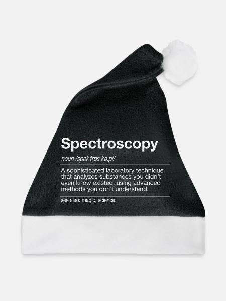 Spektroskopie FTIR UV/VIS Raman Analyse Spektrum - Weihnachtsmütze - Schwarz/Weiß - Vorne