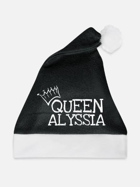 Geschenk für Alyssia - Weihnachtsmütze - Schwarz/Weiß - Vorne