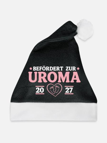 Babyparty Befördert zur Uroma 2027 - Weihnachtsmütze - Schwarz/Weiß