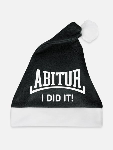 Abitur – I Did It! (Abiturient / Konkav / White) - Weihnachtsmütze - Schwarz/Weiß - Vorne