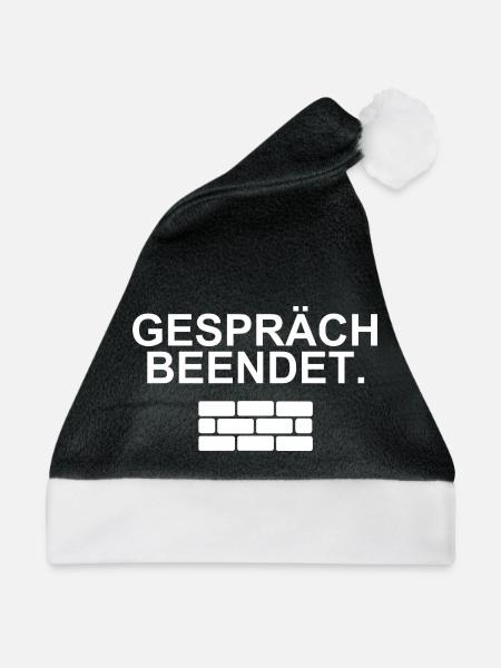 Gespräch beendet – trockenes Statement - Weihnachtsmütze - Schwarz/Weiß