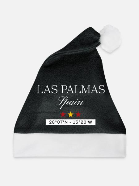 Las Palmas de Gran Canaria Spanien Souvenir Reise - Weihnachtsmütze - Schwarz/Weiß - Vorne