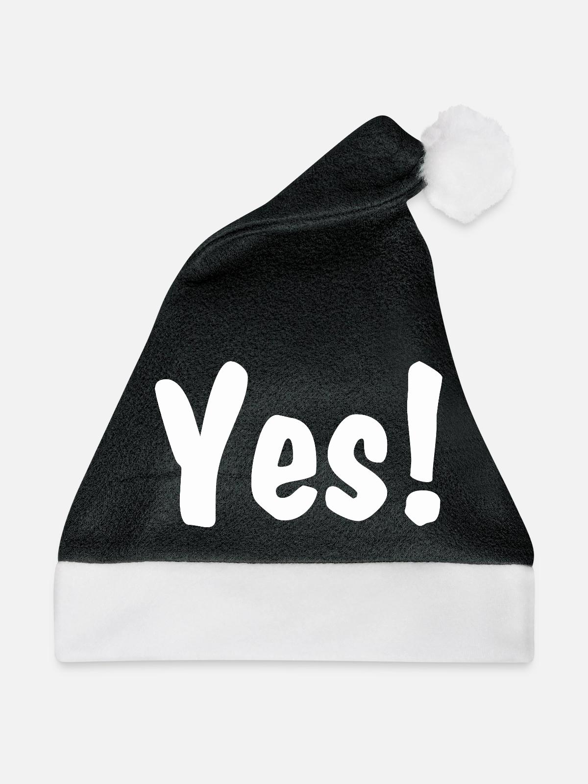 Yes! - Weihnachtsmütze - Schwarz/Weiß - Vorne