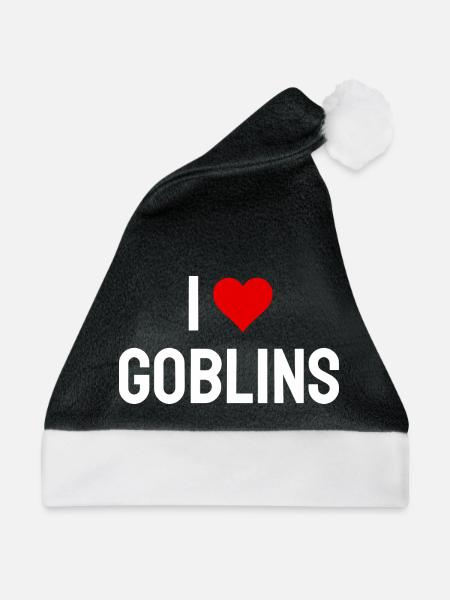 I Love Goblins Lustiges Fantasy-Geschenk - Weihnachtsmütze - Schwarz/Weiß