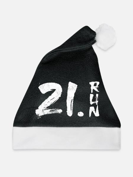 21.1 Halbmarathon - Weihnachtsmütze - Schwarz/Weiß - Vorne