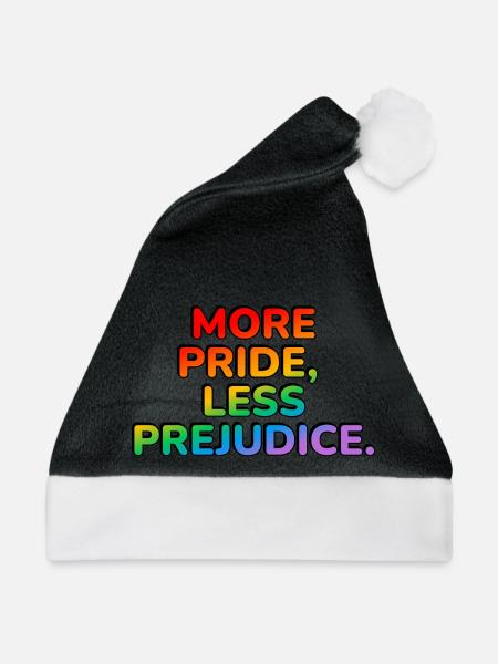 Mehr Pride Weniger Vorurteile - LGBT Pride Monat - Weihnachtsmütze - Schwarz/Weiß - Vorne