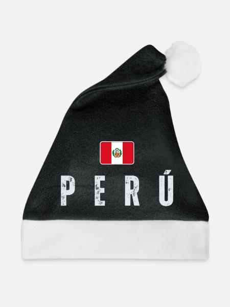 Ich liebe Peru, peruanische Flagge - Weihnachtsmütze - Schwarz/Weiß