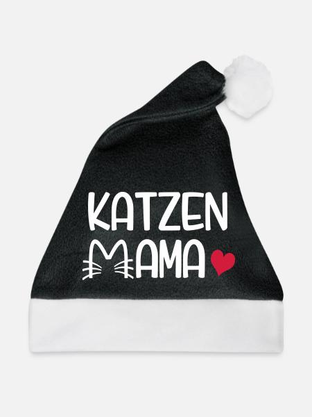 Katzen Mama - Weihnachtsmütze - Schwarz/Weiß