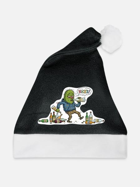 Die Saufgurke – Hicks! - Weihnachtsmütze - Schwarz/Weiß