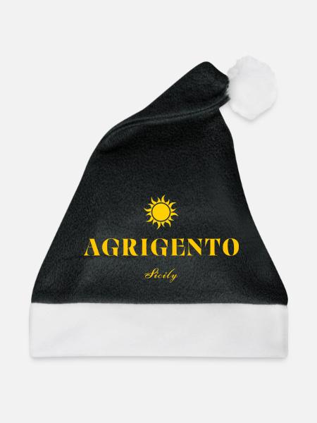 Logo von Agrigento Suncrest Sizilien - Weihnachtsmütze - Schwarz/Weiß