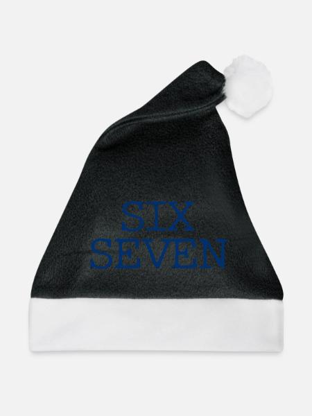 Six Seven - 67 - Typo - Meme - Basketball - Weihnachtsmütze - Schwarz/Weiß - Vorne