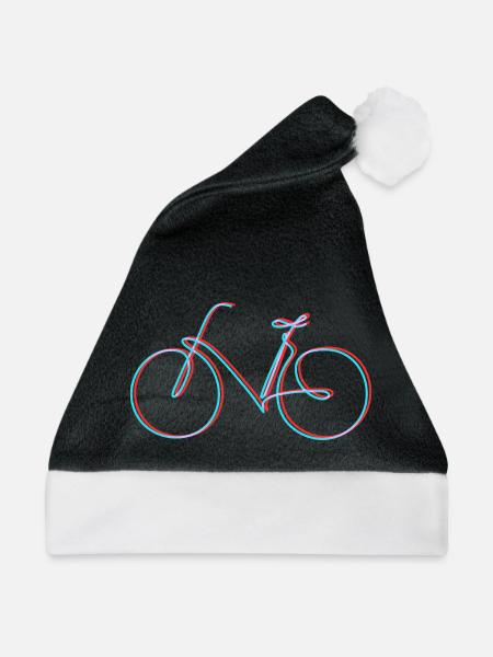 Fahrrad | Eine Linie handgezeichnet - Geschenk - Weihnachtsmütze - Schwarz/Weiß