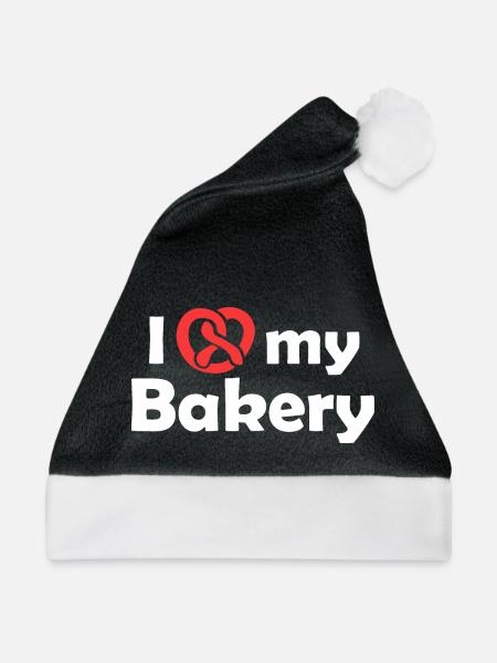 pretzel brezel bakery bäckerei bäcker symbol Logo - Weihnachtsmütze - Schwarz/Weiß - Vorne