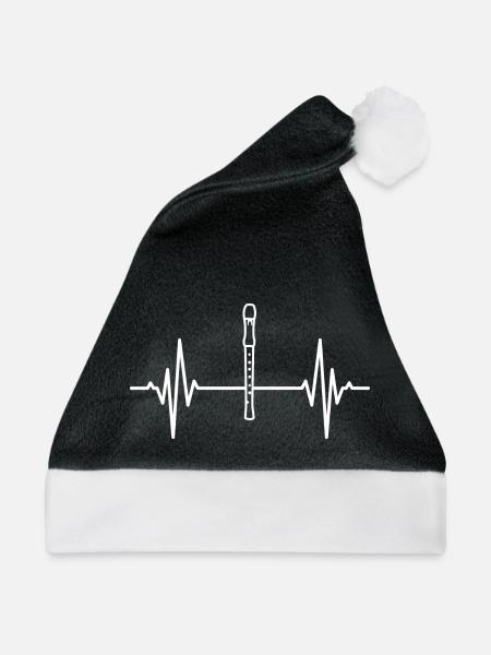 Flöte Herzklopfen - Weihnachtsmütze - Schwarz/Weiß - Vorne