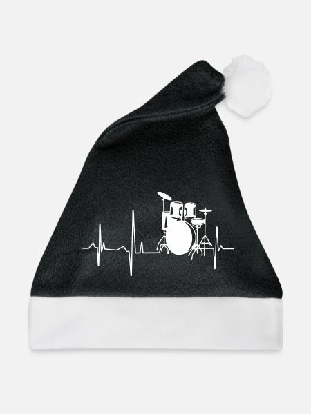 Schlagzeuger Heartbeat Rhythmus - Weihnachtsmütze - Schwarz/Weiß