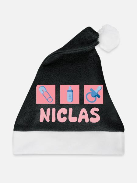 Niclas - Weihnachtsmütze - Schwarz/Weiß