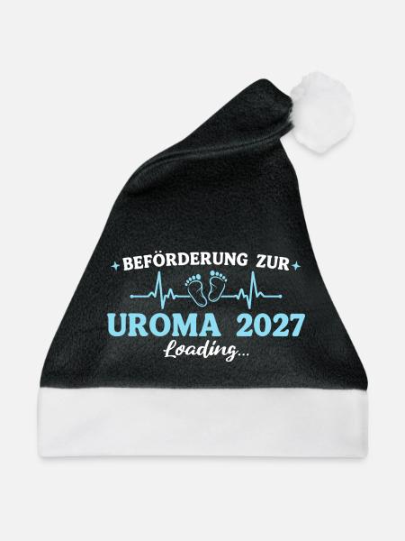 Uroma 2027 Beförderung zur Urgroßmutter - Weihnachtsmütze - Schwarz/Weiß