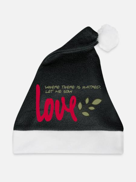 Lass mich Liebe säen - Weihnachtsmütze - Schwarz/Weiß