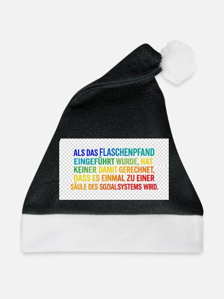 Flaschenpfand als Säule des Systems - Weihnachtsmütze - Schwarz/Weiß - Vorne