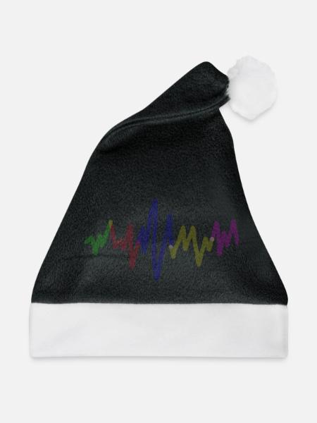 Regenbogen Klangwelle,Music waves - Weihnachtsmütze - Schwarz/Weiß