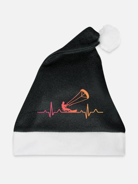Kitesurfen Heartbeat Kiteboard Surf - Weihnachtsmütze - Schwarz/Weiß