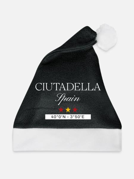Ciutadella Spanien Souvenir – Reise minimalistisch - Weihnachtsmütze - Schwarz/Weiß - Vorne