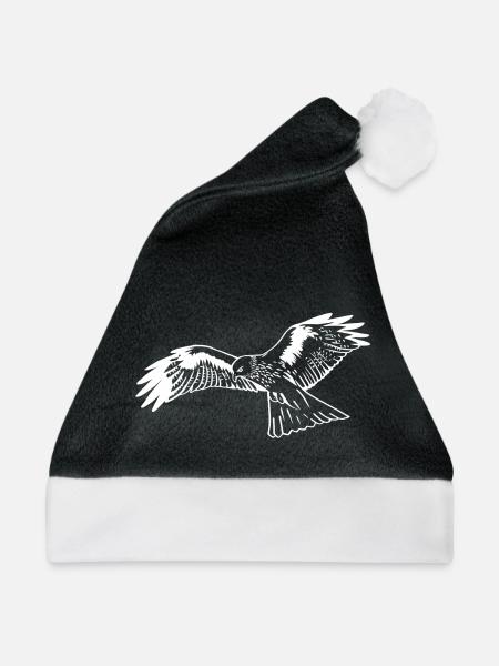 Falke in weiß - Weihnachtsmütze - Schwarz/Weiß
