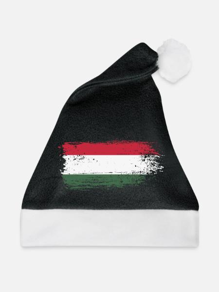 Ungarische Pinselflagge - Weihnachtsmütze - Schwarz/Weiß