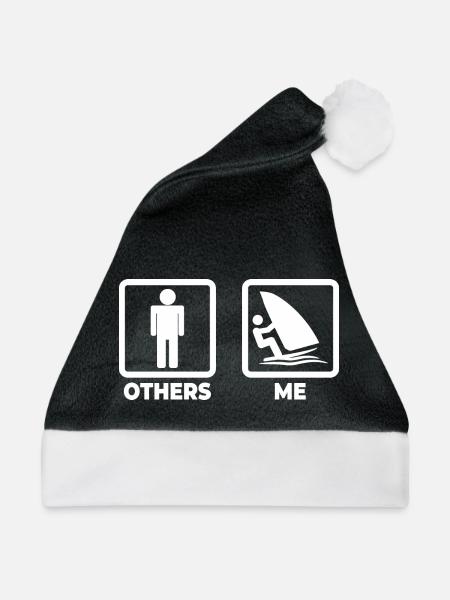 Lustiger Windsurfer - Weihnachtsmütze - Schwarz/Weiß
