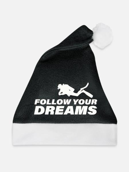 FOLLOW YOUR DREAMS - Weihnachtsmütze - Schwarz/Weiß