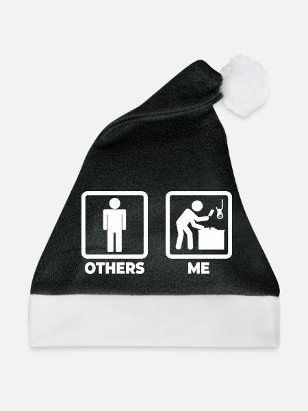 Ich als Metzger - Weihnachtsmütze - Schwarz/Weiß