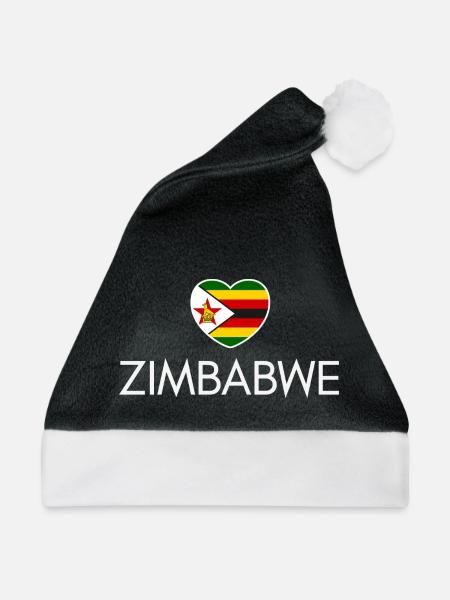 Ich liebe Simbabwe, Herz Simbabwe - Weihnachtsmütze - Schwarz/Weiß