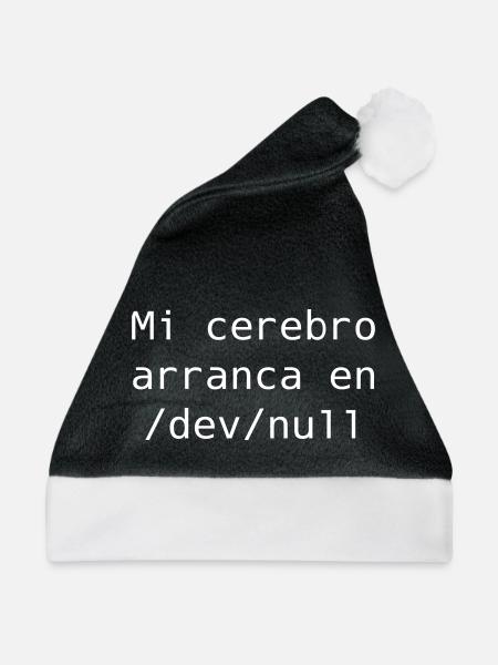 Mein Gehirn beginnt in /dev /null - Weihnachtsmütze - Schwarz/Weiß - Vorne