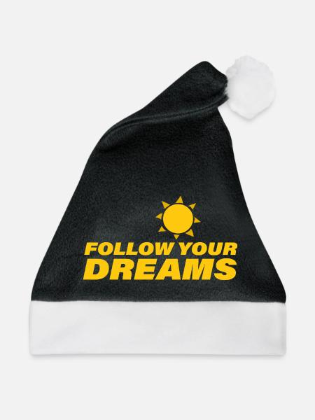 FOLLOW YOUR DREAMS - Weihnachtsmütze - Schwarz/Weiß