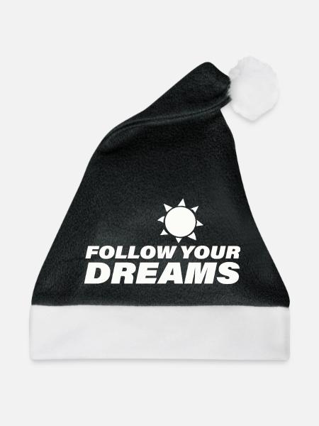 FOLLOW YOUR DREAMS - Weihnachtsmütze - Schwarz/Weiß