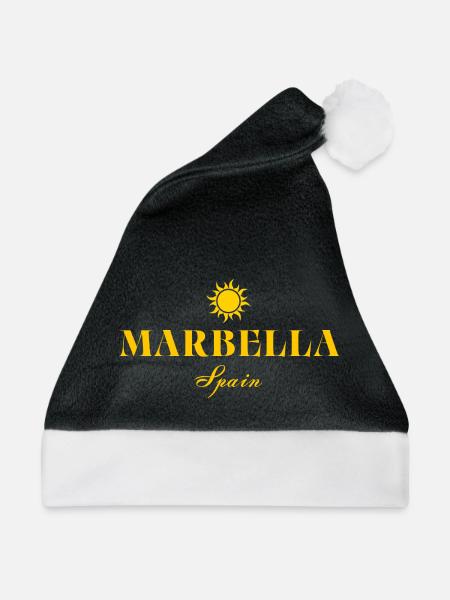 Marbella Sun Logo Spanien - Weihnachtsmütze - Schwarz/Weiß